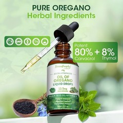 1-5Pack Organic Oil of Oregano Liquid Drops | 2 fl oz | Vegan Herbal Supplement