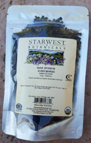 Starwest Botanicals Elderberries Wildcrafted (Sambucus nigra) 4oz Ship Free