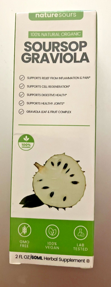 Naturesours 100% Organic Soursop Graviola Extract 2oz 60ml – Sealed