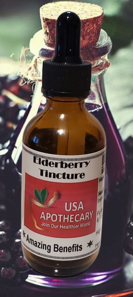 ELDERBERRY Tincture Cold Flu Effective Powerful C FOLK Remedy Extract ~ 2OZ