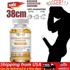 Organic Extra Strength Red Korean Panax Ginseng Capsules,1600mg Energy Focus