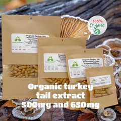 Organic Turkey Tail Extract (Trametes versicolor) Mushroom 500mg and 650mg