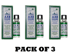 Axe Brand Universal Oil 3ml (PACK OF 3) Quick Fast Relief Cold and Headache