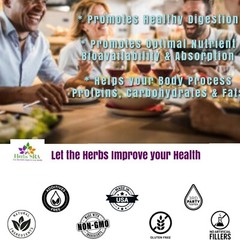 HEALTHY GUT DIGESTIVE SUPPORT, Amylase, Lipase, Protease, Lactase, Bromelain.