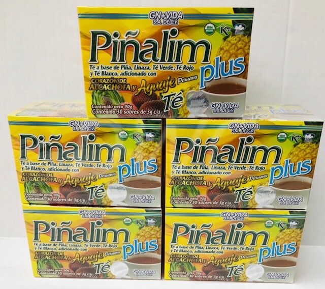 5 PACK Te Pinalim Plus GN+Vida Tea Piñalim Pineapple Diet 150 bags 150 days
