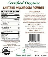 Shiitake Mushroom Powder Organic 6 oz (170g) by Cherie Sweet Heart