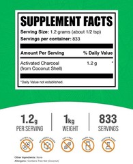 BulkSupplements Activated Charcoal Powder – Teeth Whitening – 1kg Bag