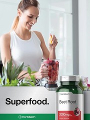 Horbäach Beet Root Powder Capsules | 220 Pills | Herbal Extract | Non-GMO, Glute