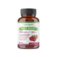 Organic Beet Root 8000 Mg Strength 20:1 Extract 30-120 Capsules Heart Health