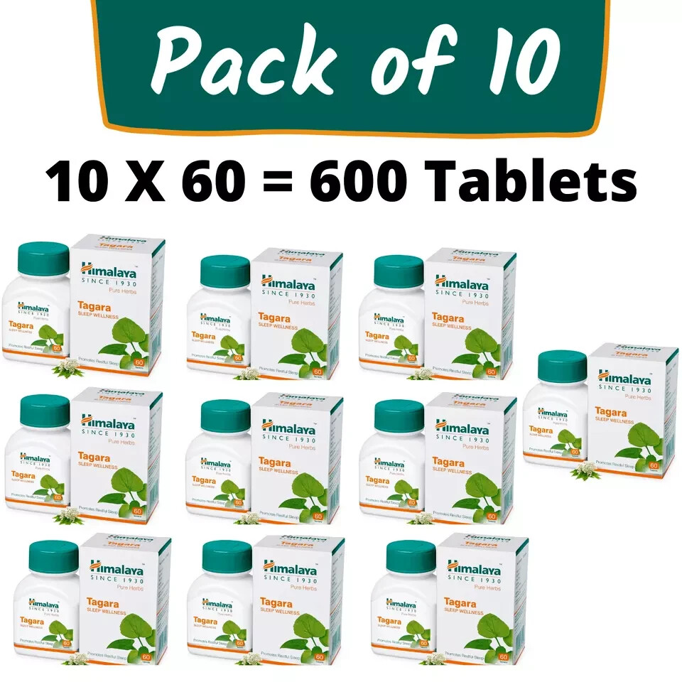 Himalaya Tagara 60 Tablets x10 | Herbal Sleep Aid | Natural Wellness | Free Ship