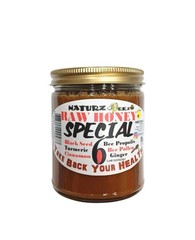 RAW HONEY & GINGER-TURMERIC-CINNAMON-BLACK SEED-PROPOLIS-POLLEN 12oz BLACKSEED