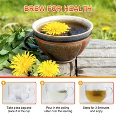 Organic Dandelion Root Tea Support Healthy Digestion & Liver Detox Natural Tea