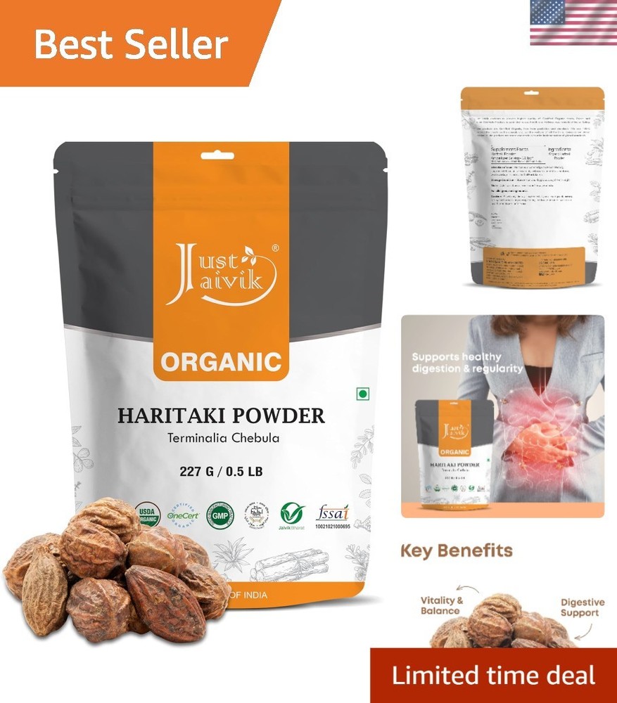 100% Organic Haritaki Powder – Terminalia Chebula -227g / 0.5 LB – USDA Certi…