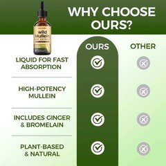 60ml Organic Wild Mullein & Ginger Drops – Comfortable Breathing with Every Dose