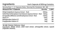 4750 Mg Himalayan Shilajit Safed Musli & Ashwagandha Extract – High Strength