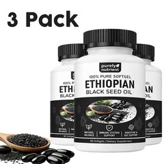 1-3 Pack , Ethiopian Black Seed Oil Softgels , 4.64% Thymoquinone , Gluten-Free