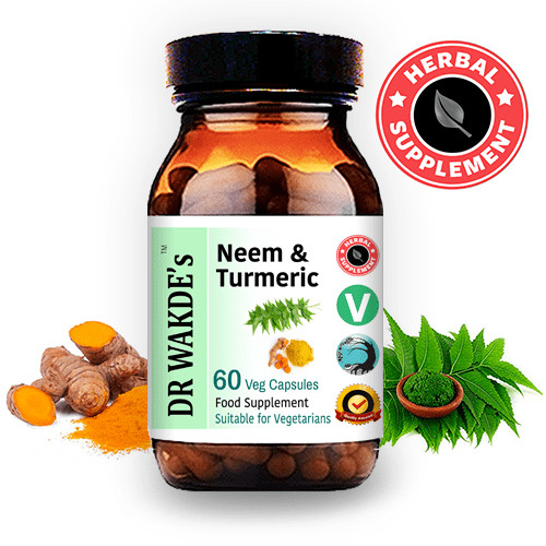 DR WAKDE’S Neem & Turmeric Capsules | 60 Veg Caps | Ayurvedic Supplement | Ve…