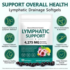Lymphatic Drainage Supplements, 4275mg Herbal Blend for 60 Count (Pack of 1)