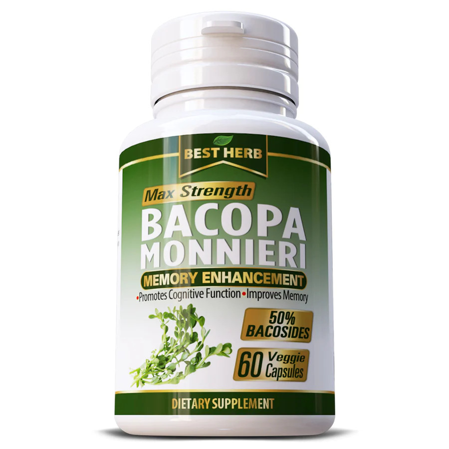 BRAIN ENHANCER MEMORY FOCUS BACOPA MONNIERI EXTRACT BRAHMI ANXlETY PILLS 60 CAPS