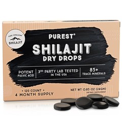 Pure Himalayan Shilajit Dry Drops, 100% Natural 120 Count (Pack of 1)