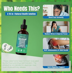 Soursop Bitters Liquid Drops 10-in-1 with Nori, Moringa, Turmeric, Black Seed/*