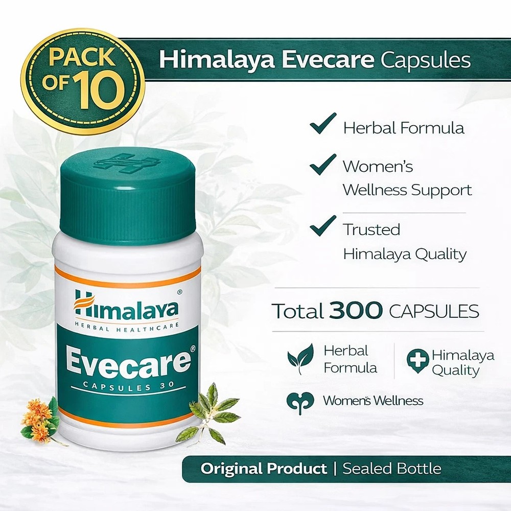 Himalaya Evecare Capsules Pack of 10 | 30 Caps Each | Herbal | Free Shipping