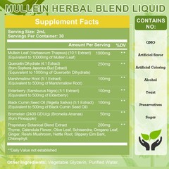 Mullein Drops for Lungs Liquid – Support Respiratory Herbal Supplement USA