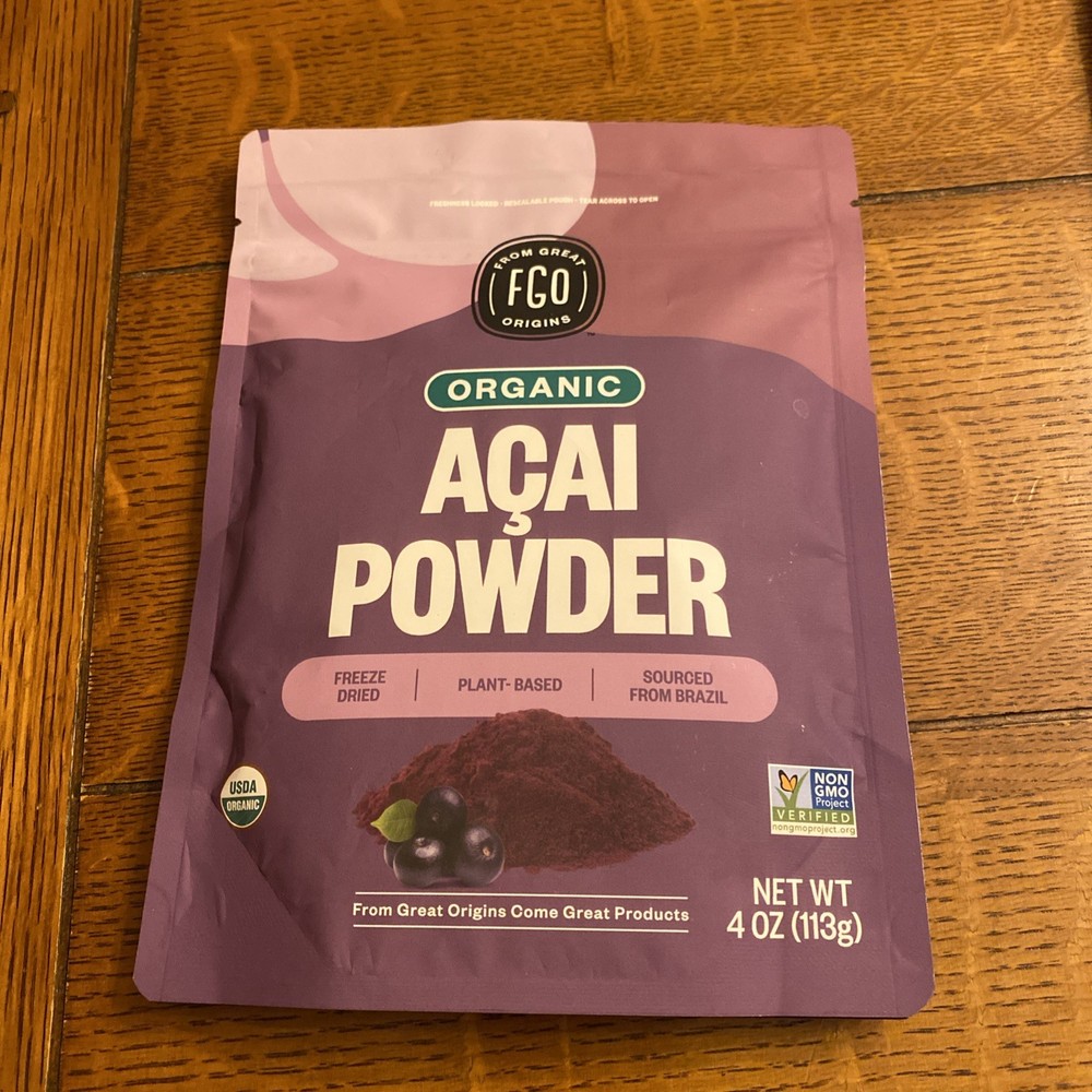 Organic ACAI Powder (Freeze-Dried), Superfood Berry from Brazil, 4oz