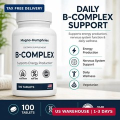 Vitamin B-Complex – 100 Tablets | Energy Metabolism & Nerve Support | Balanced B