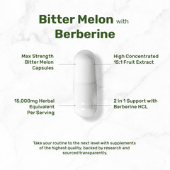 Bitter Melon with Berberine Supplement 15,000Mg per Serving, 300 Capsules | 1…