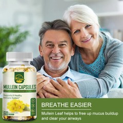 Nature’s Live Mullein Leaf Capsules | 1500mg | 60 Count | Support Lung Cleanse