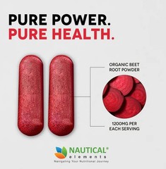Beet Root Capsules 1200mg Per Serving 200 Capsules for Blood Pressure Support