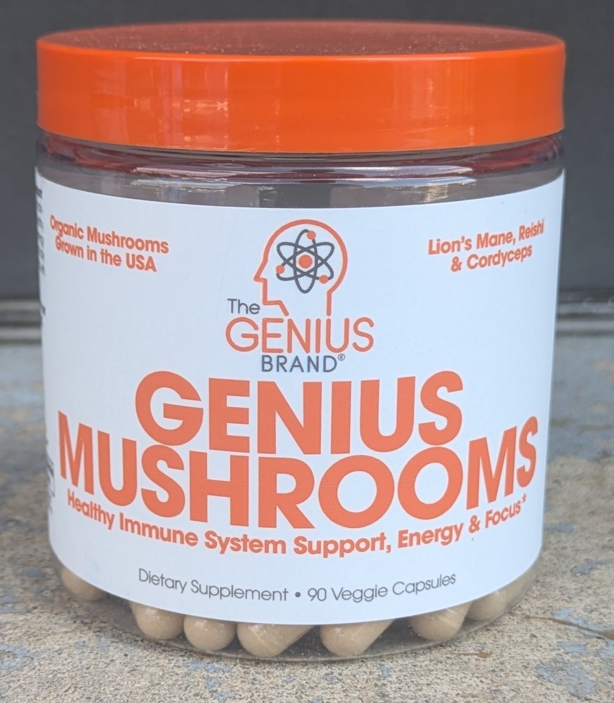 The Genius Brand Genius Mushrooms 90 Capsules Exp. 12/27