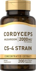 Cordyceps Sinensis Capsules 2000mg 200 Caps Mushroom CS-4 Strain Non GMO
