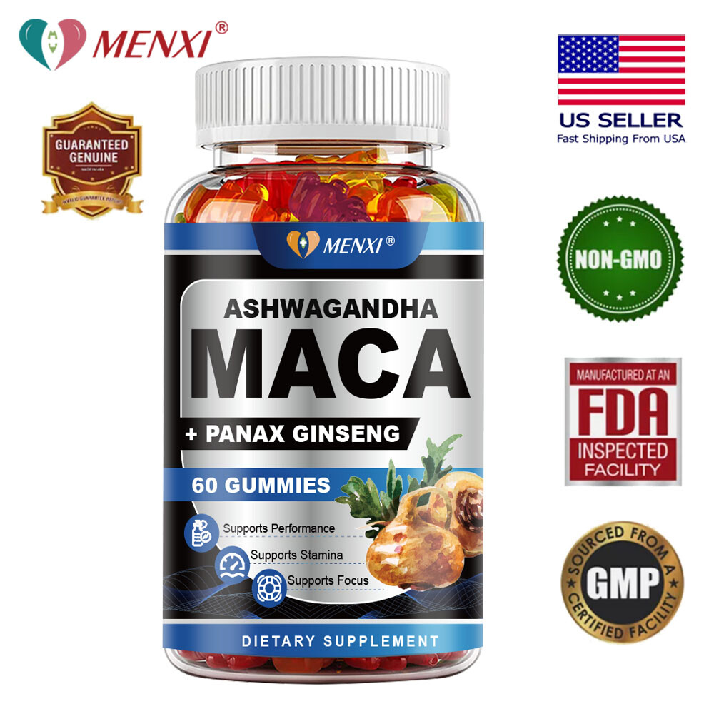 BEST-MALE ENLARGER THICKER LONGER BIGGER 4″ GROWTH ENLARGEMENT 60 MACA GUMMIES