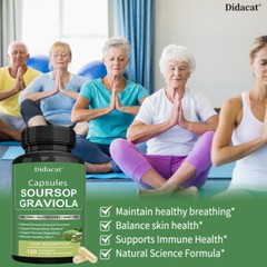 Soursop GRAVIOLA EXTRACT 1950 mg GMO free 120 capsules Balance skin health
