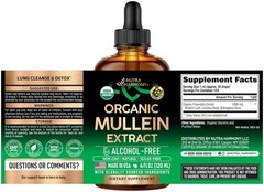 Organic Mullein Leaf Drops for Lungs Support – Herbal Extract Liquid 4 oz