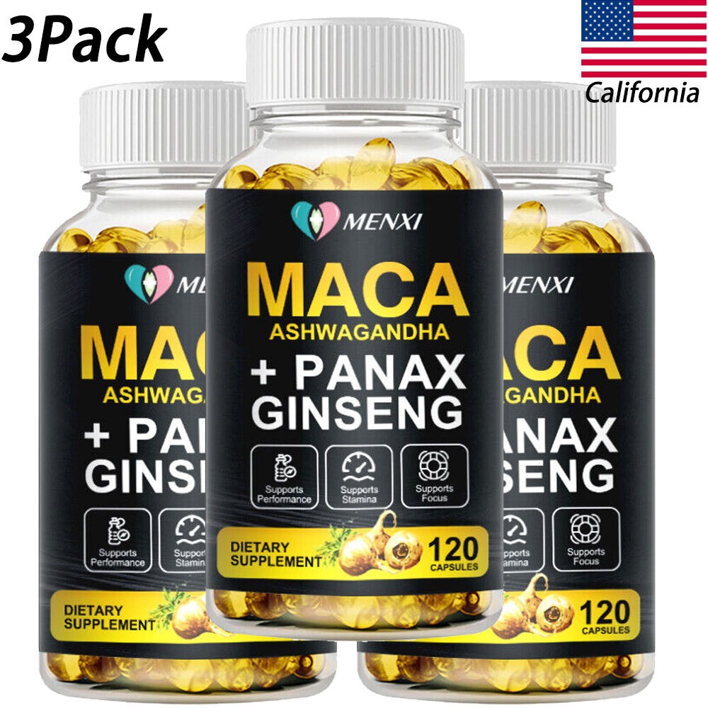 Organic Maca Root 360 Capsules Peruvian Maca Extract for Men & Women