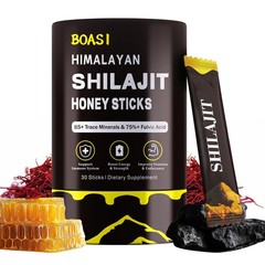 Shilajit Honey Sticks with Organic Saffron,85+Trace 30 Count (Pack of 1)