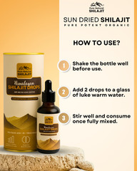 Sun Dried Himalayan Shilajit Drops 50 ML Lab Tested Pure Gold Grade Shilajit