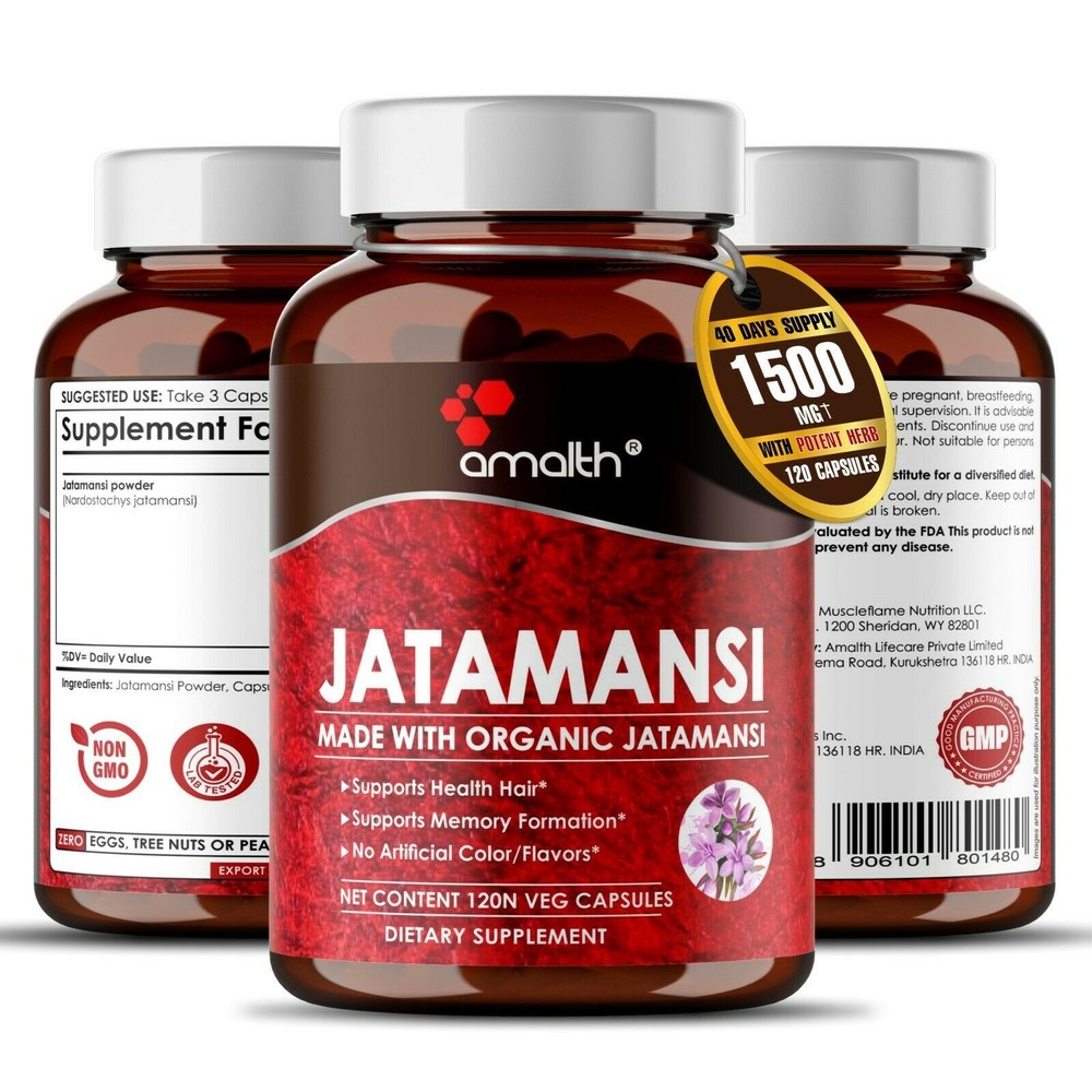 Organic Jatamansi Nardostachys Spikenard Root Powder Balchar 1500mg 120 Capsules