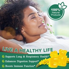 Mullein Gummies 2000mg for Lung Detox, Immune Support & Mucus Relief, 60 Count