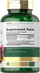 Magnolia Bark 3200mg | 180 Capsules | Herbal Extract Supplement | by Carlyle
