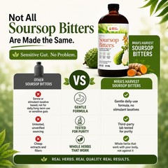 Soursop Bitters Liquid 16oz – Gut Support with Moringa, Bitter Wood & ACV