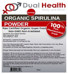 Organic Spirulina (250g (8.8 oz) )Powder USDA Chlorophyll Non-GMO Non-Irradiated