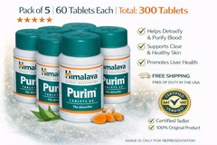 Himalaya Purim Tablets Pack of 5x 60 Tablets Each | Acne & Skin Support