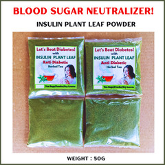 Insulin Plant Leaf Ground Powder Organic Fiery Diabetic Blood Sugar Support Tea