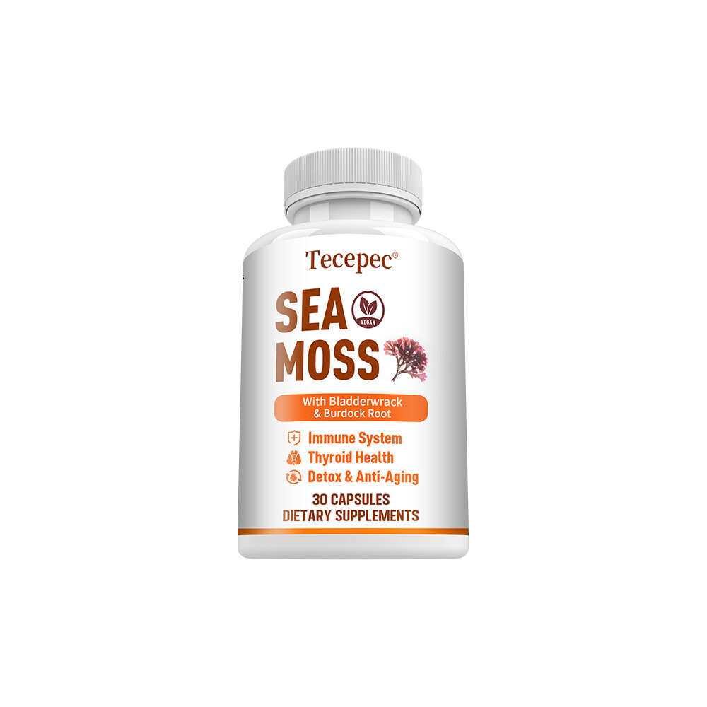 Sea moss, bladderwrack and burdock root capsules, immune and thyroid care