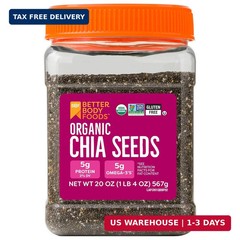 BetterBody Foods Organic Chia Seeds with Omega-3, Non-GMO, Gluten Free, Keto Die
