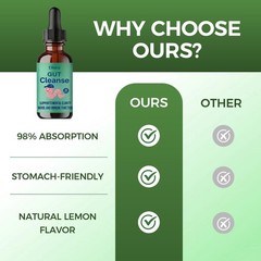 ELLORA Gut Cleanse Drops with Black Walnut Hull, Wormwood, Clove, Oregano, 30ML